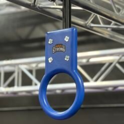 blue ring mounted onto a pipe