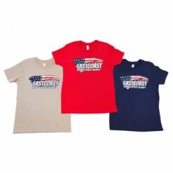 tan, navy and red tshirts